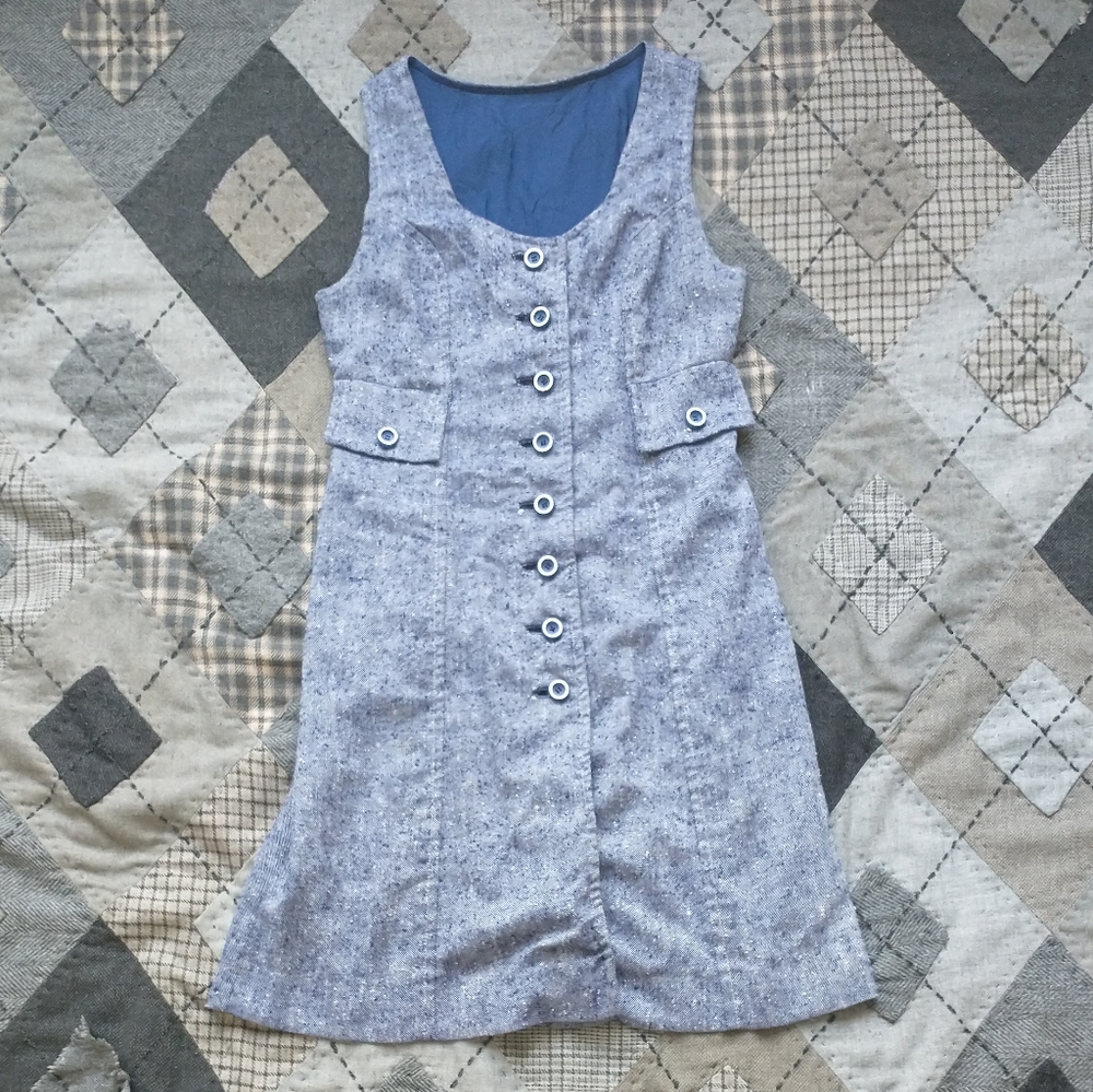 Nubby Vintage Button-Up A-line Mini